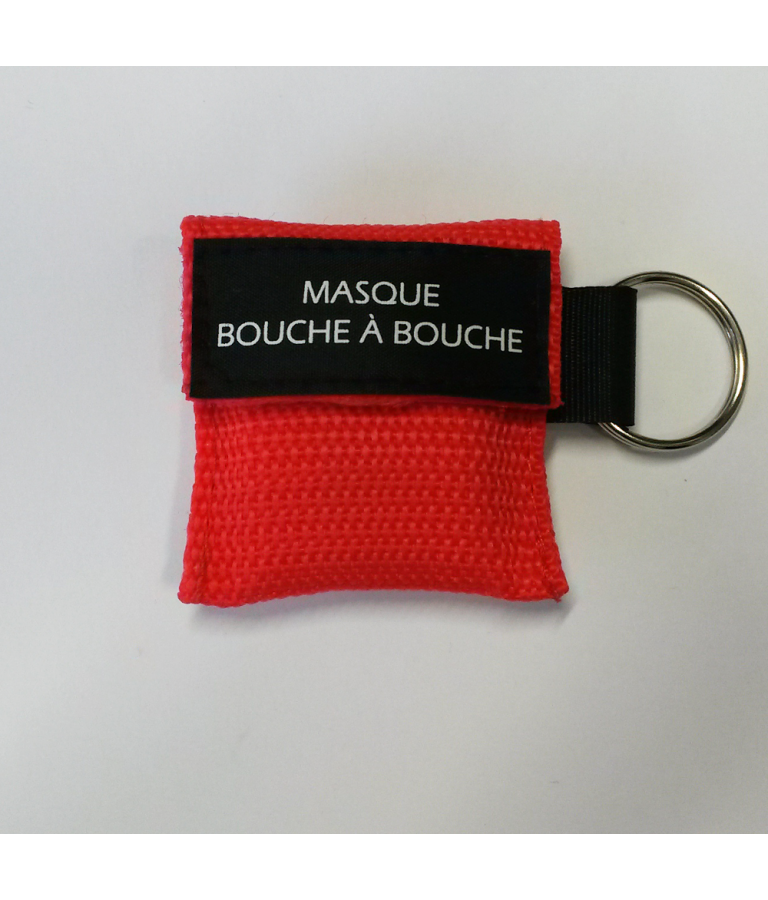 Porte clés masque de bouche à bouche Rouge