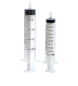 2 Seringues sans aiguille embout Luer centré 10 ml et 20 ml